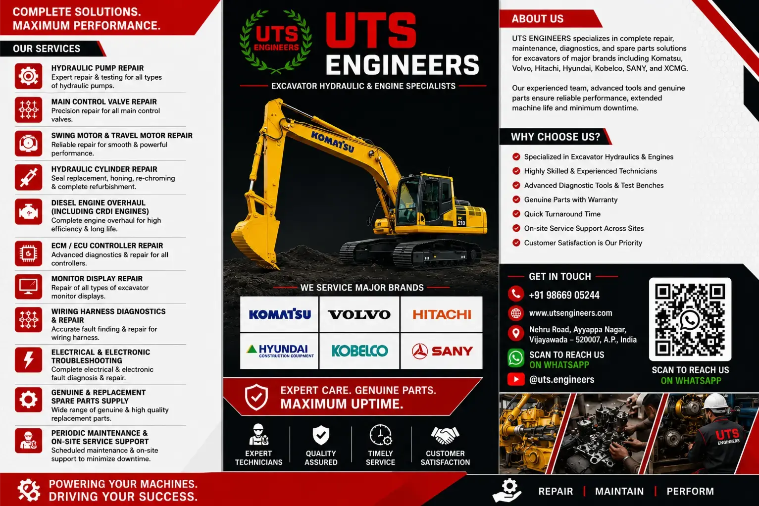  Excavator ECU Repair
✔ Hydraulic System Repair
✔ Excavator Electrical Troubleshooting
✔ Heavy Equipment Diagnostics
✔ On-Site Machine Service