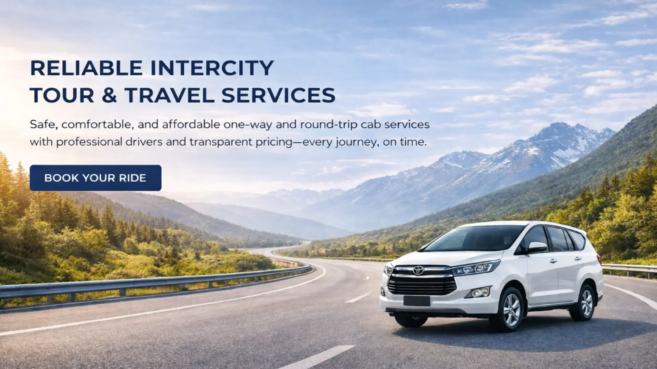 Luxury car with professional chauffeur for intercity travel