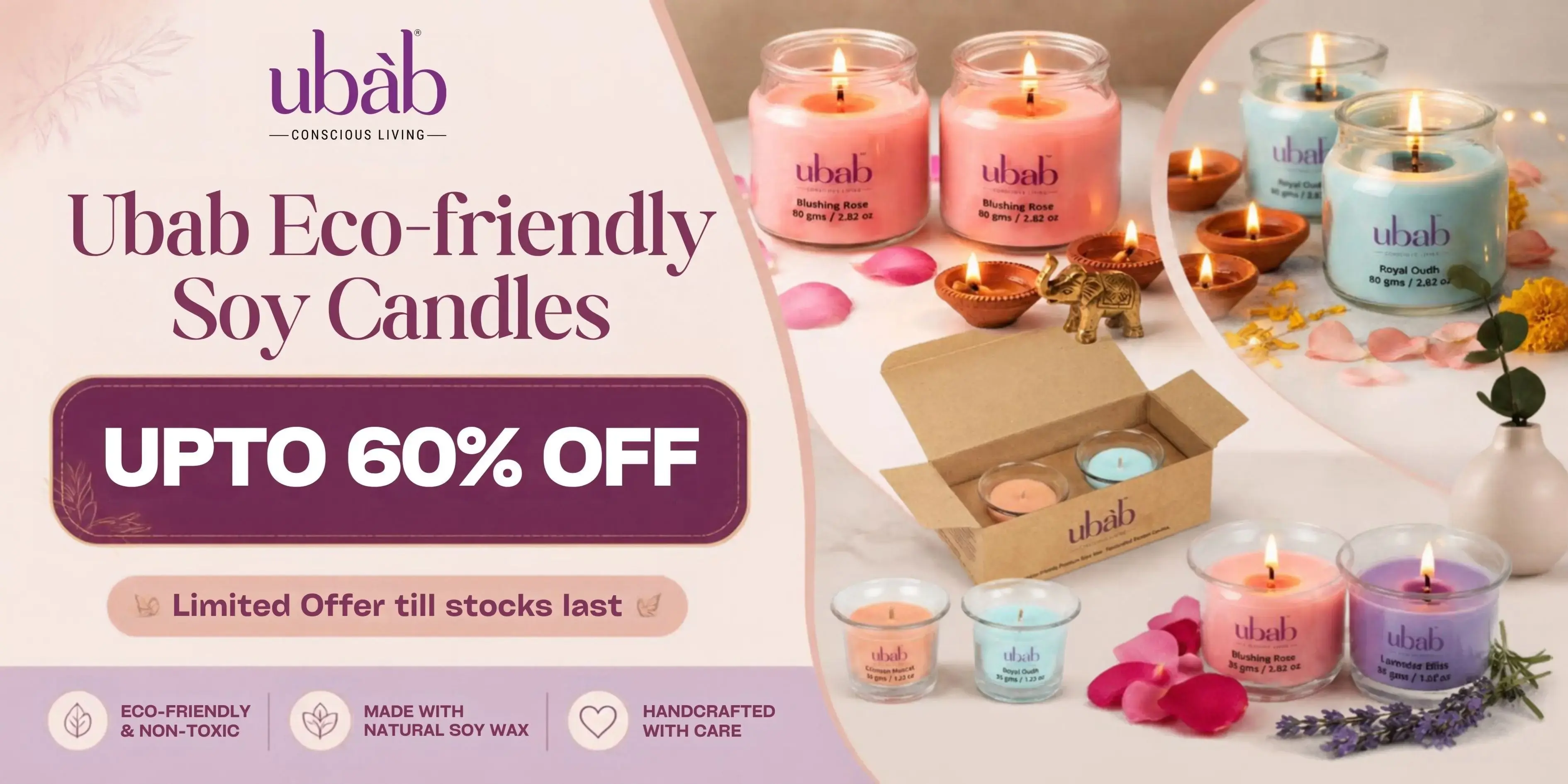 ArunaSAAMYA scented candles Buy 1 Get 1 offer