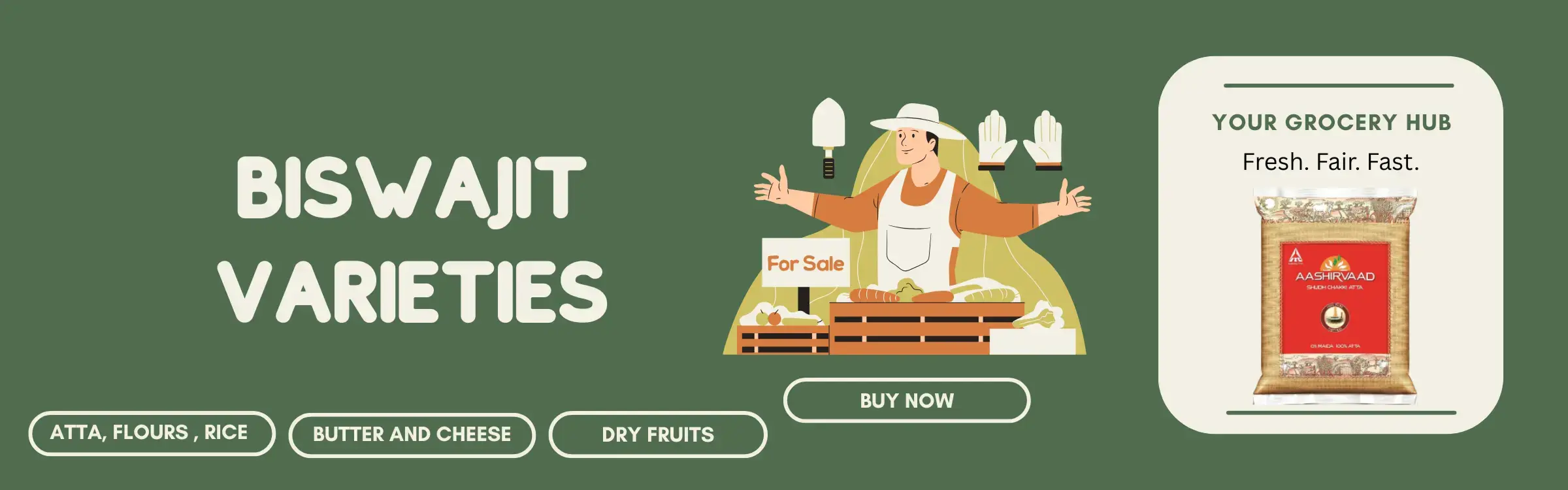 Fresh vegetables and groceries arrangement