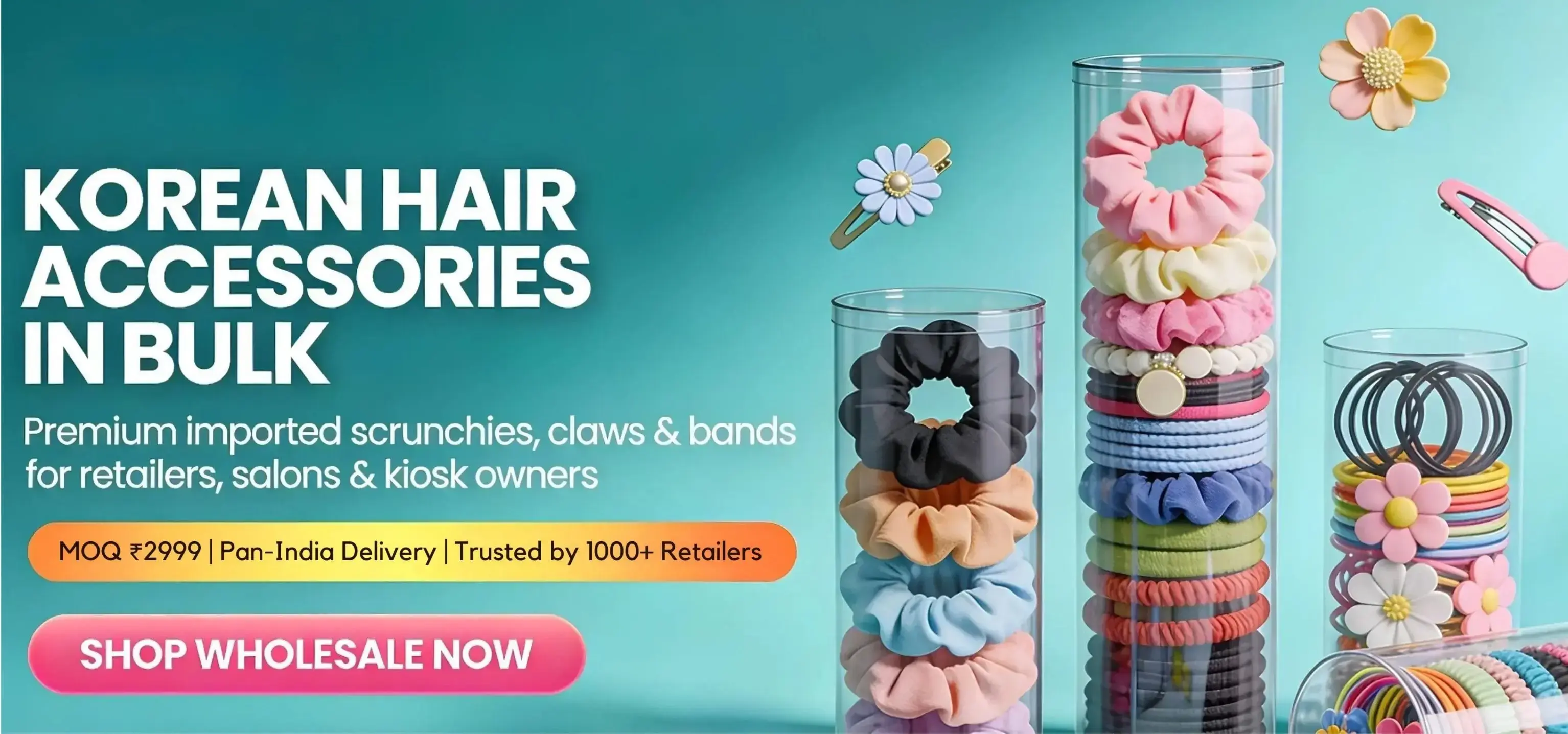 Elegant Korean hair accessories displayed on a white background