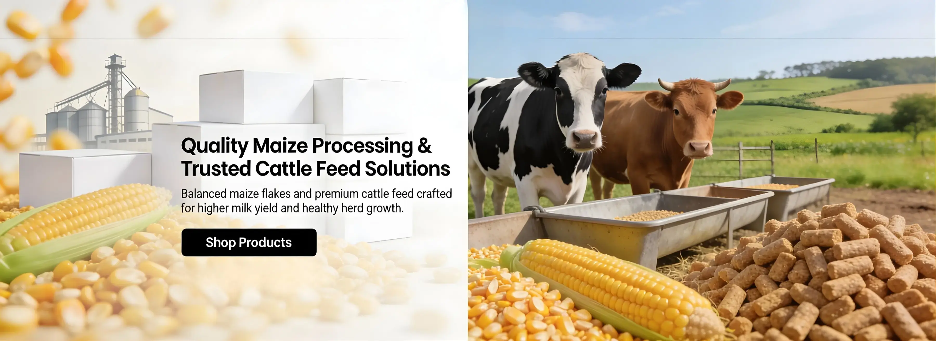 Premium quality corn flakes for cattle feed