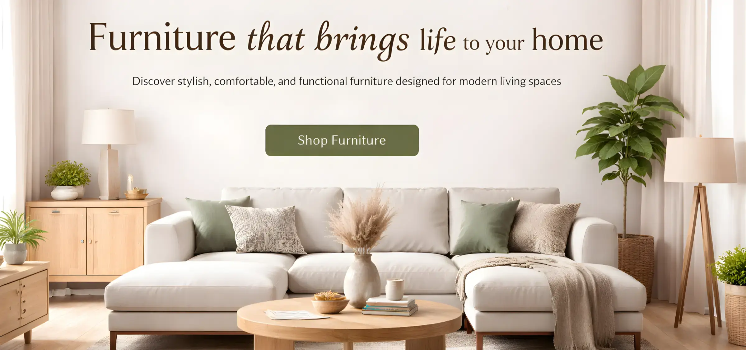 Modern living room with premium furniture collection