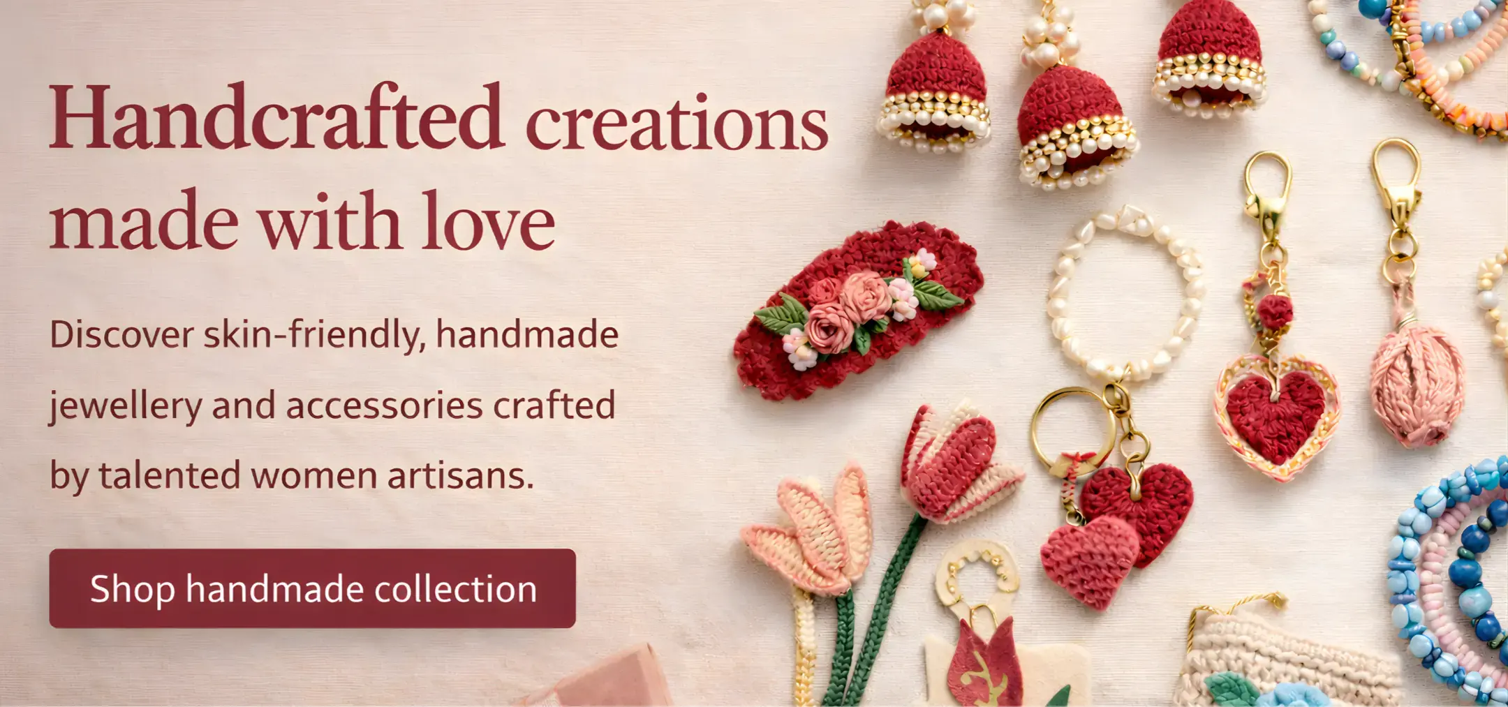 Elegant handcrafted jewelry collection display