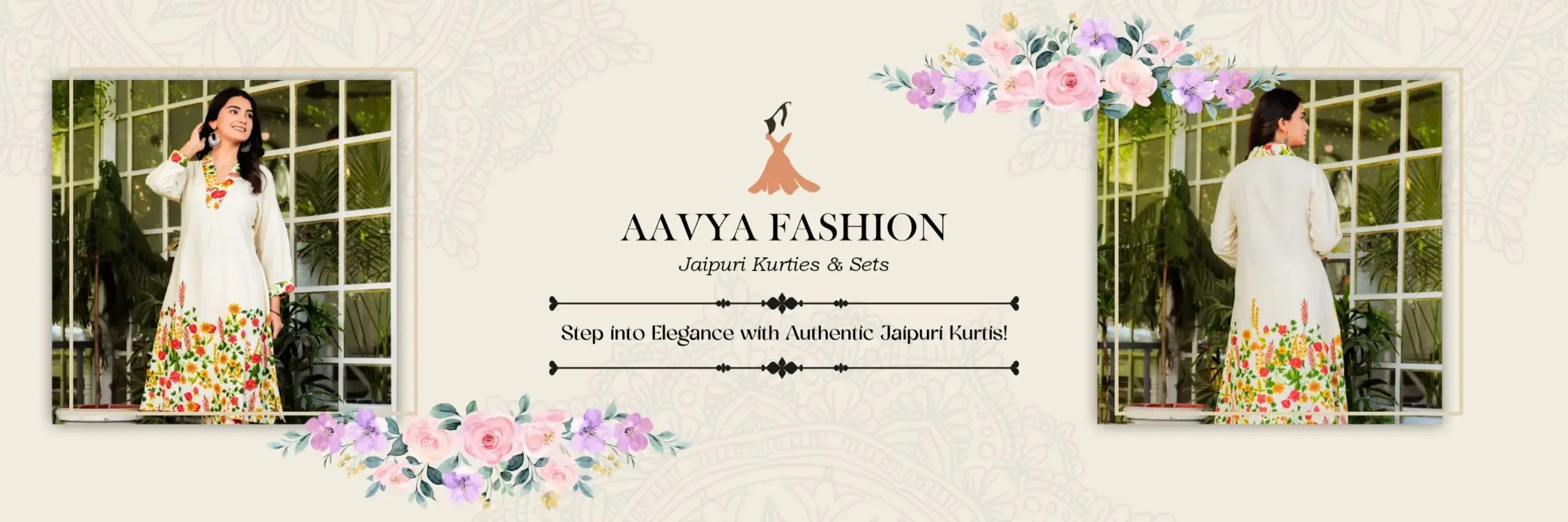 Woman wearing elegant designer kurti with sophisticated styling