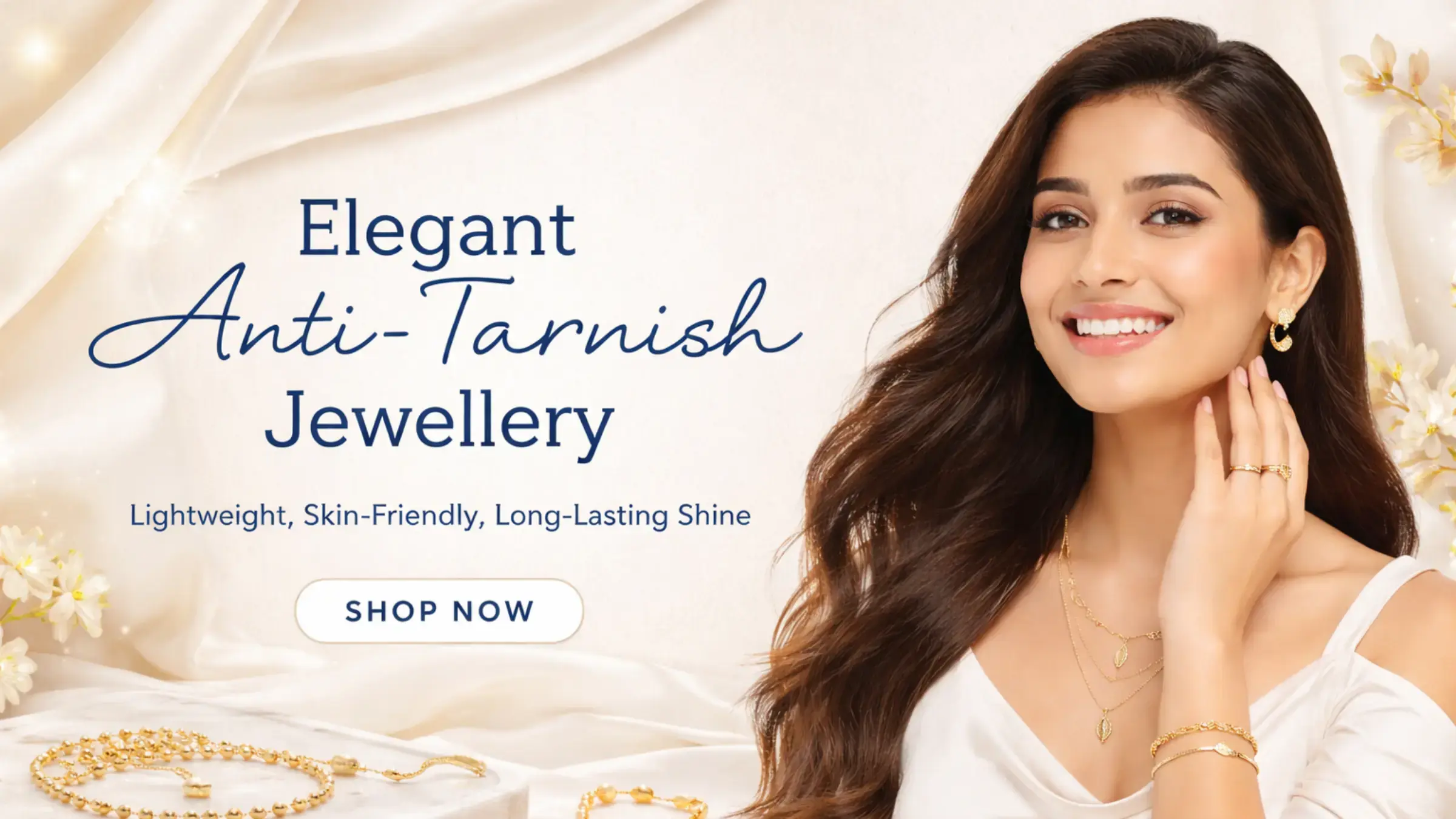 Elegant anti-tarnish jewelry collection display