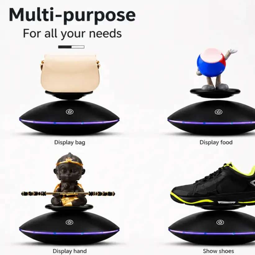 Upgrade your product presentation with our magnetic levitating display stand. Designed with advanced levitation technology, this stand allows objects to float and rotate in mid-air,